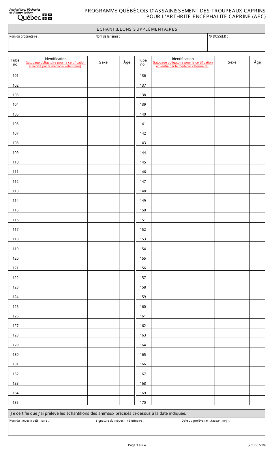 Programme Quebecois Dassainissement DES Troupeaux Caprins Pour Larthrite Encephalite Caprine - Quebec, Canada (French), Page 3