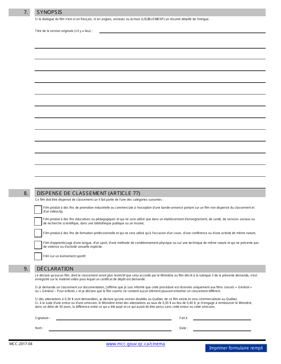 Demande De Certificat De Depot - Quebec, Canada (French), Page 2