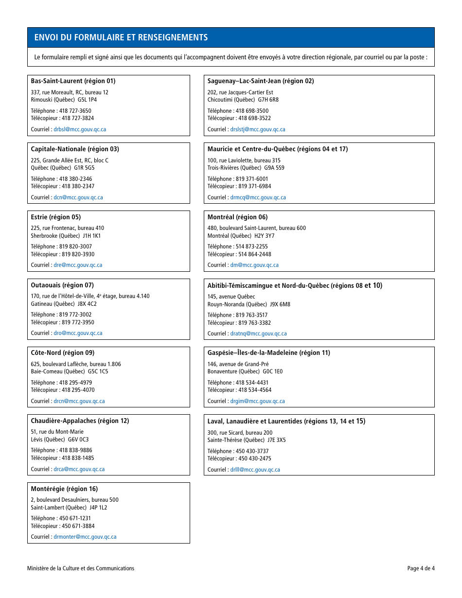Demande Dautorisation Transport Hors Du Quebec  Bien Patrimonial Classe - Quebec, Canada (French), Page 4