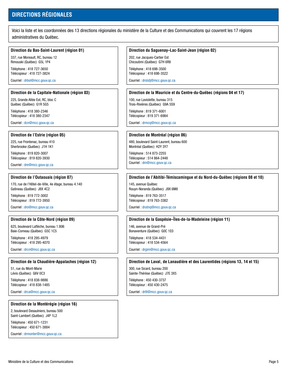 Demande Dadhesion a La Liste DES Medias Communautaires Reconnus Par Le Ministere De La Culture Et DES Communications - Quebec, Canada (French), Page 5