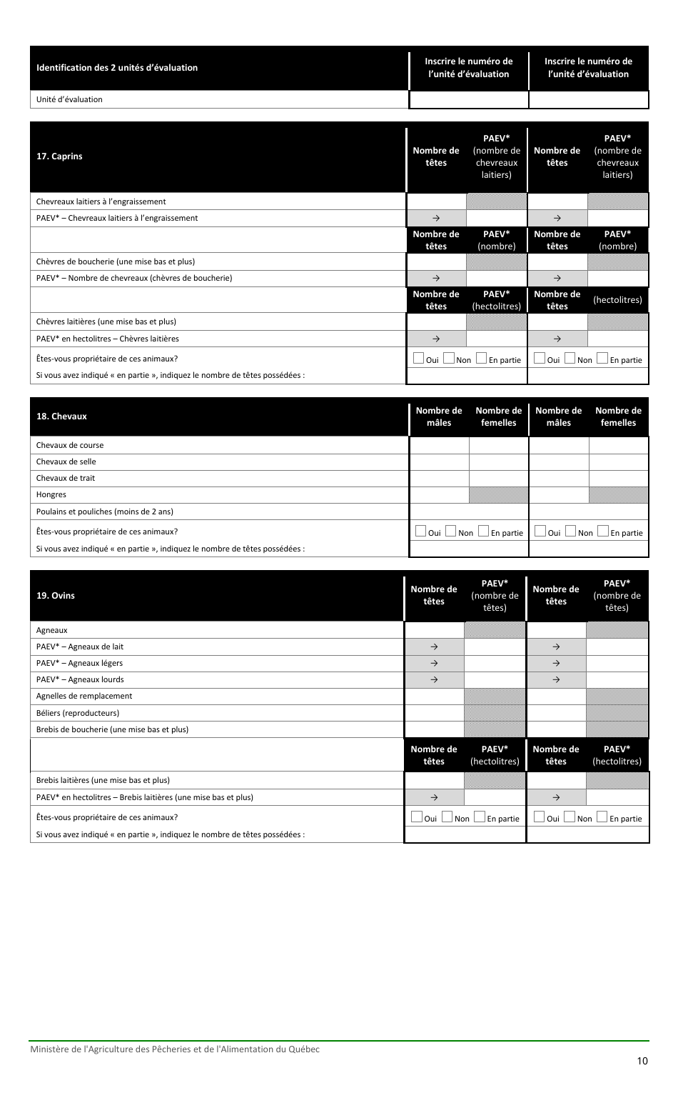 Inscription Dune Unite Devaluation Faisant Partie De Votre Exploitation Agricole - Quebec, Canada (French), Page 10