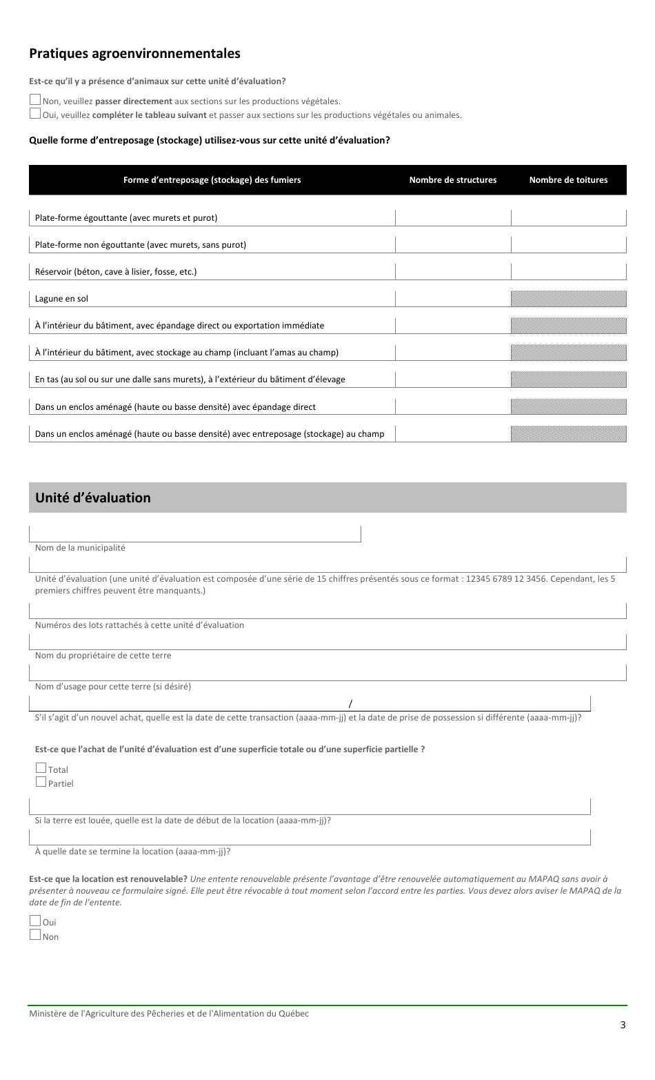 Inscription Dune Unite Devaluation Faisant Partie De Votre Exploitation Agricole - Quebec, Canada (French), Page 3