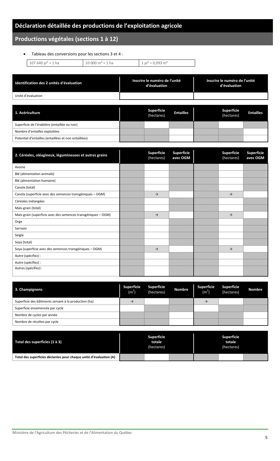 Inscription Dune Unite Devaluation Faisant Partie De Votre Exploitation Agricole - Quebec, Canada (French), Page 5