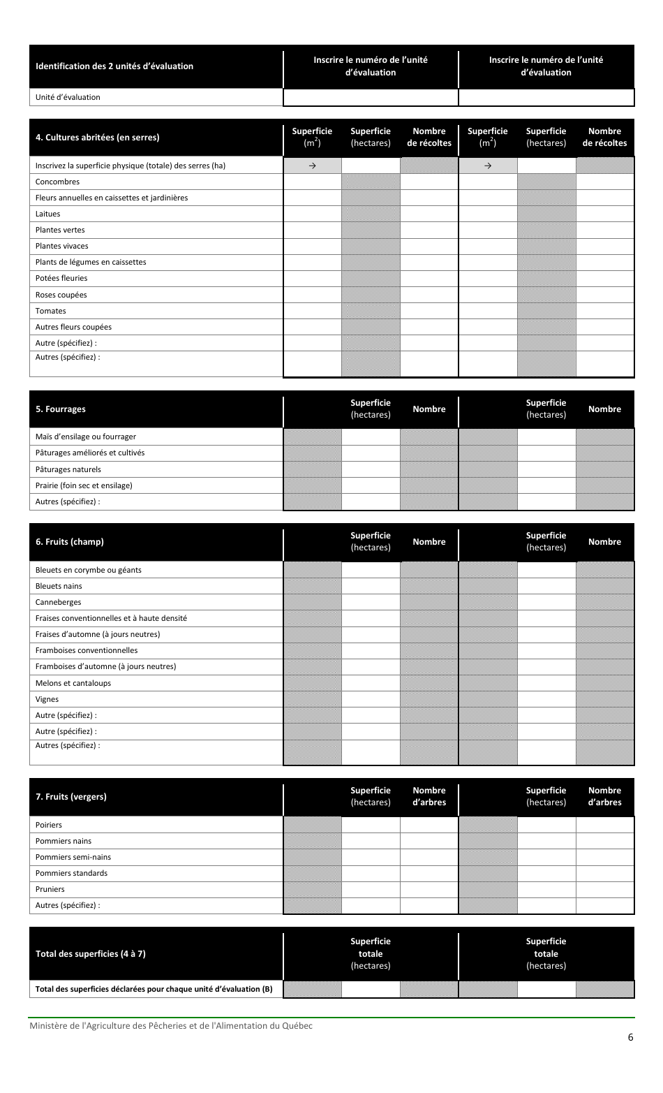 Inscription Dune Unite Devaluation Faisant Partie De Votre Exploitation Agricole - Quebec, Canada (French), Page 6