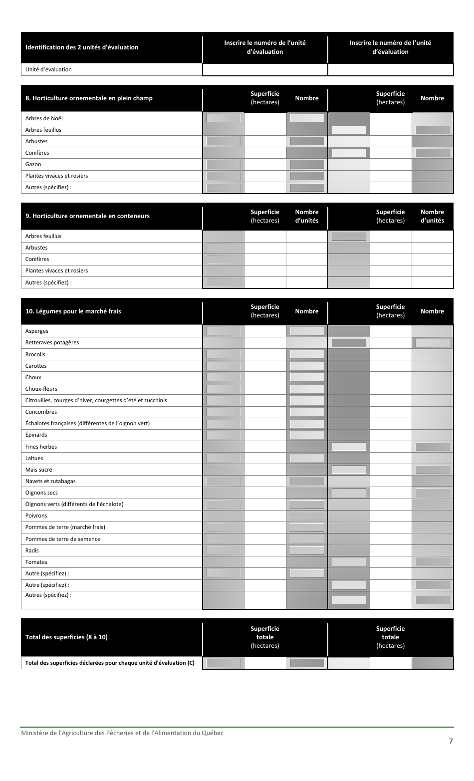 Inscription Dune Unite Devaluation Faisant Partie De Votre Exploitation Agricole - Quebec, Canada (French), Page 7