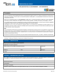 Declaration Par Le Gouvernement - Site Patrimonial - Quebec, Canada (French)