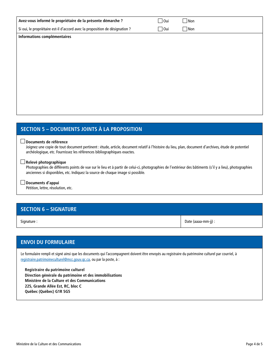Designation - Lieu Historique - Quebec, Canada (French), Page 4