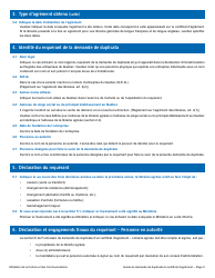 Formulaire De Demande De Duplicata D&#039;un Certificat D&#039;agrement - Librairie Agreee - Quebec, Canada (French), Page 2