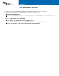 Formulaire De L&#039;avis - Titulaire D&#039;agrement - Quebec, Canada (French), Page 11