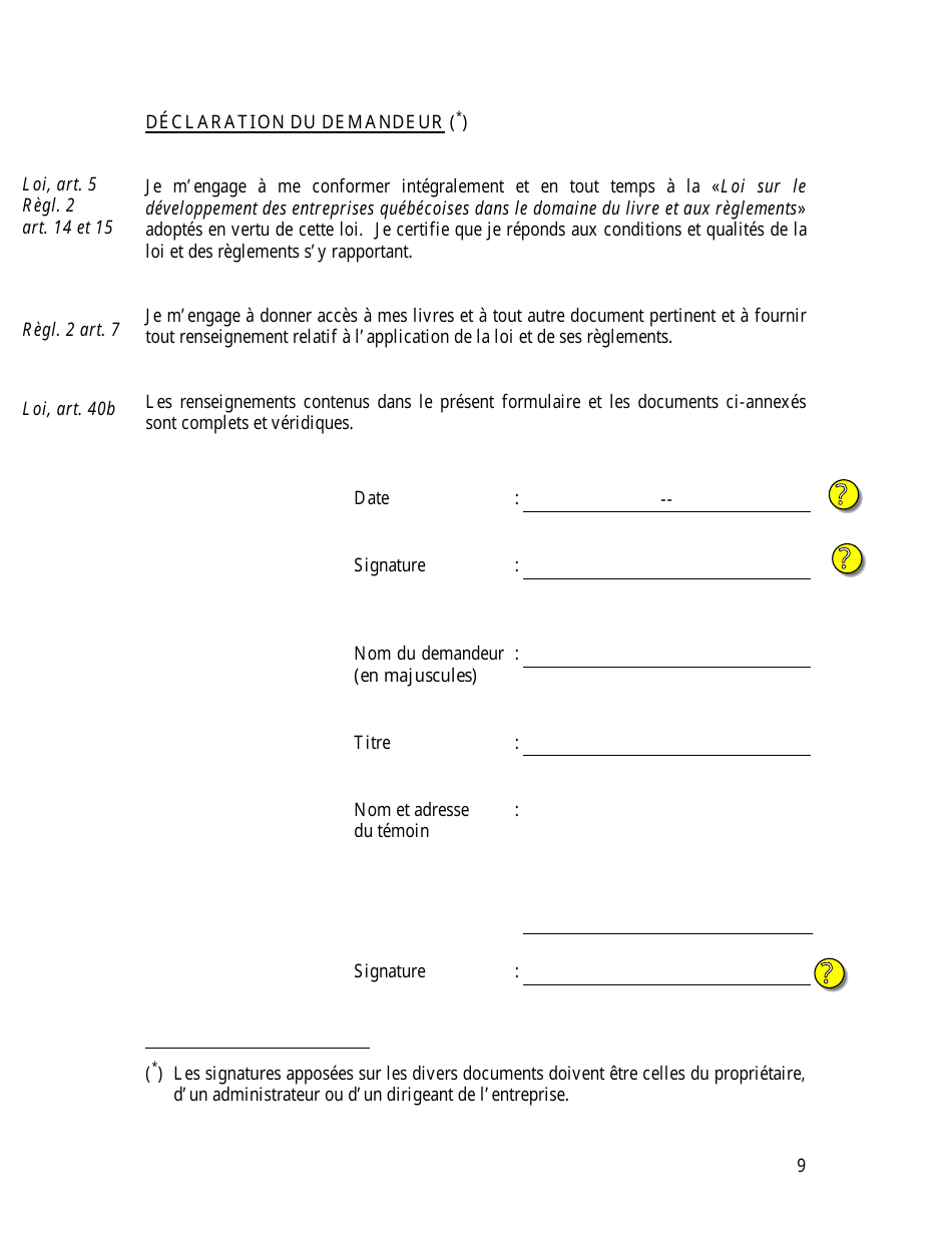 Demande Dagrement Dun Distributeur - Quebec, Canada (French), Page 11