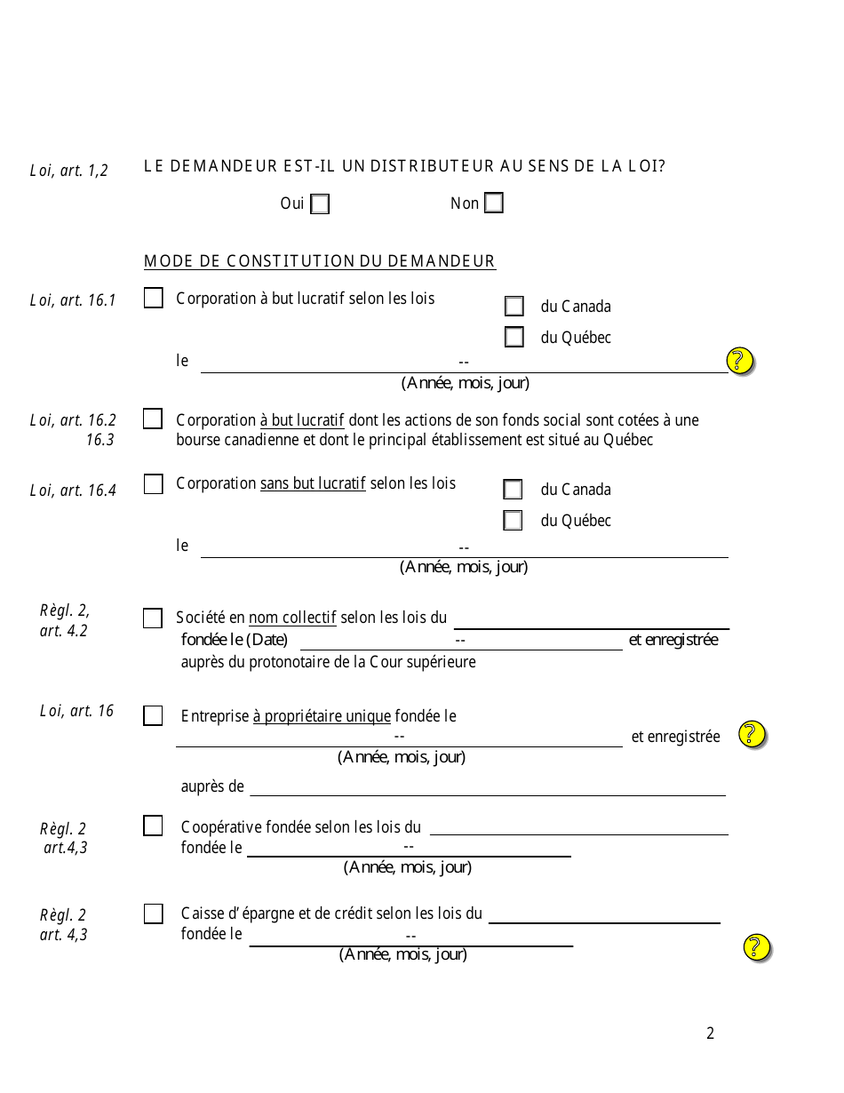 Demande Dagrement Dun Distributeur - Quebec, Canada (French), Page 4