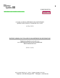 Rapport Annuel Du Titulaire D&#039;un D&#039;agrement De Distributeur - Quebec, Canada (French)
