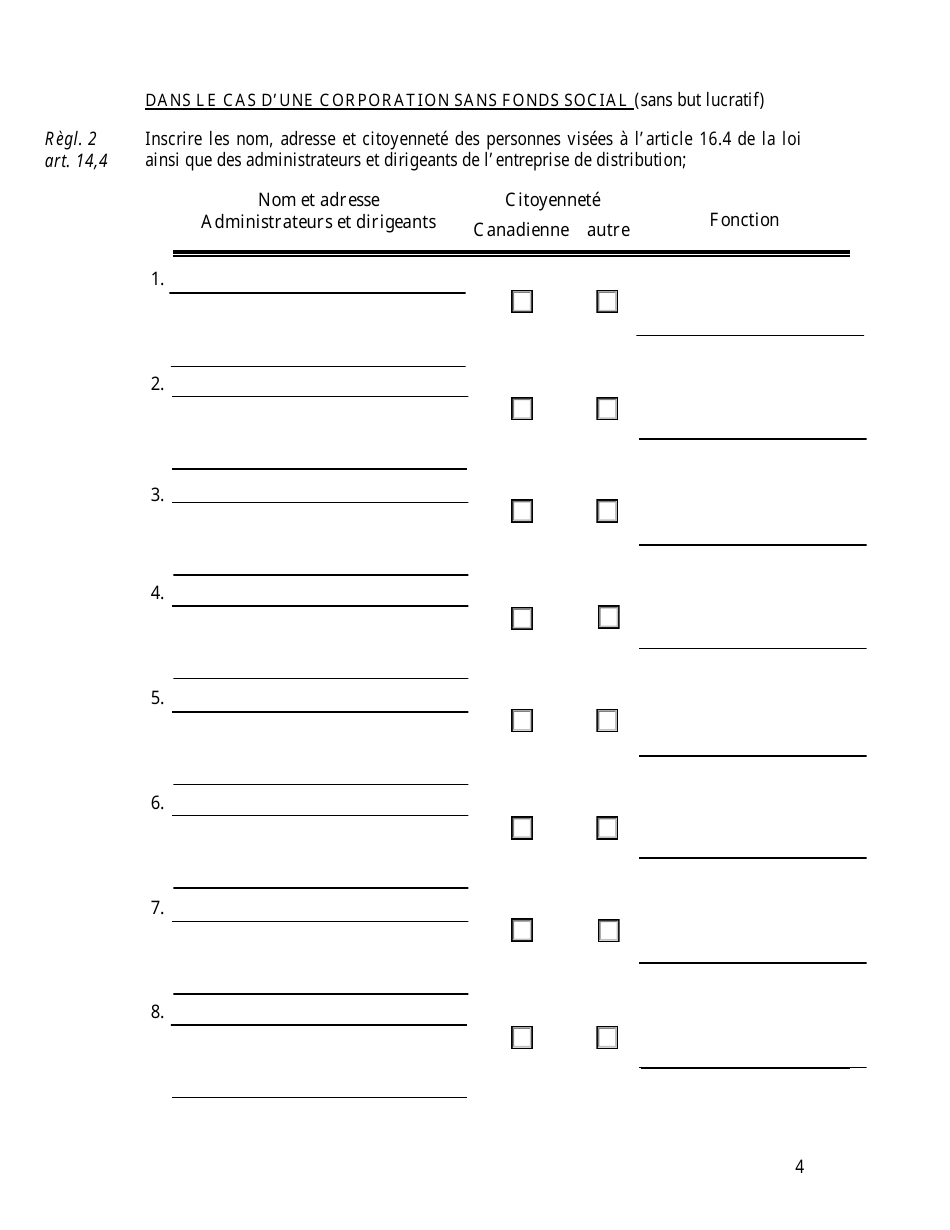 Rapport Annuel Du Titulaire Dun Dagrement De Distributeur - Quebec, Canada (French), Page 6