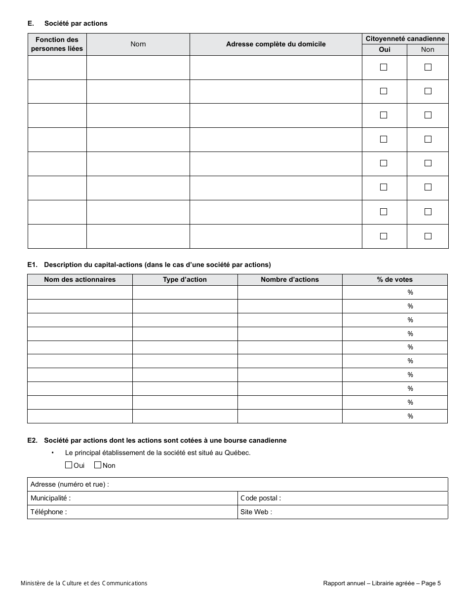 Rapport Annuel - Librairie Agreee - Quebec, Canada (French), Page 10