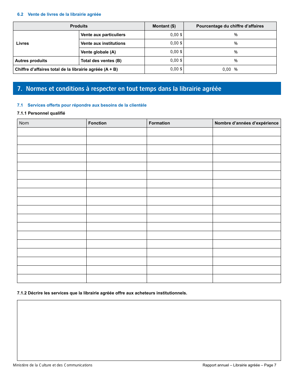 Rapport Annuel - Librairie Agreee - Quebec, Canada (French), Page 12