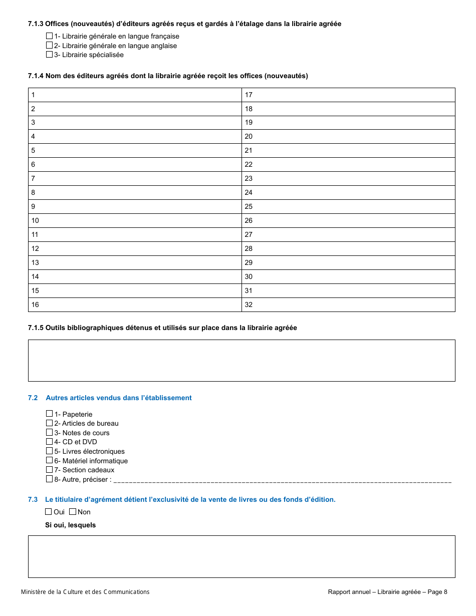 Rapport Annuel - Librairie Agreee - Quebec, Canada (French), Page 13
