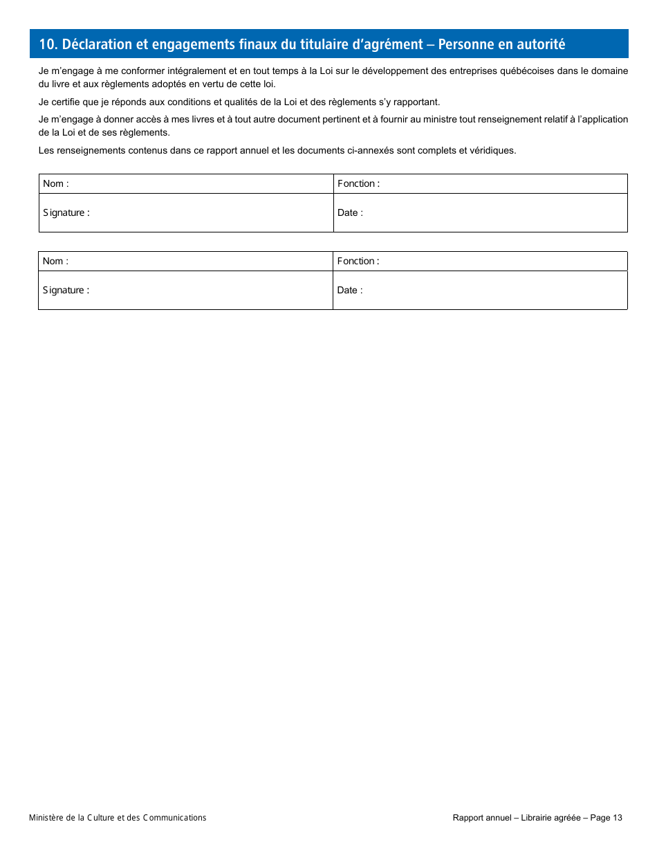 Rapport Annuel - Librairie Agreee - Quebec, Canada (French), Page 18