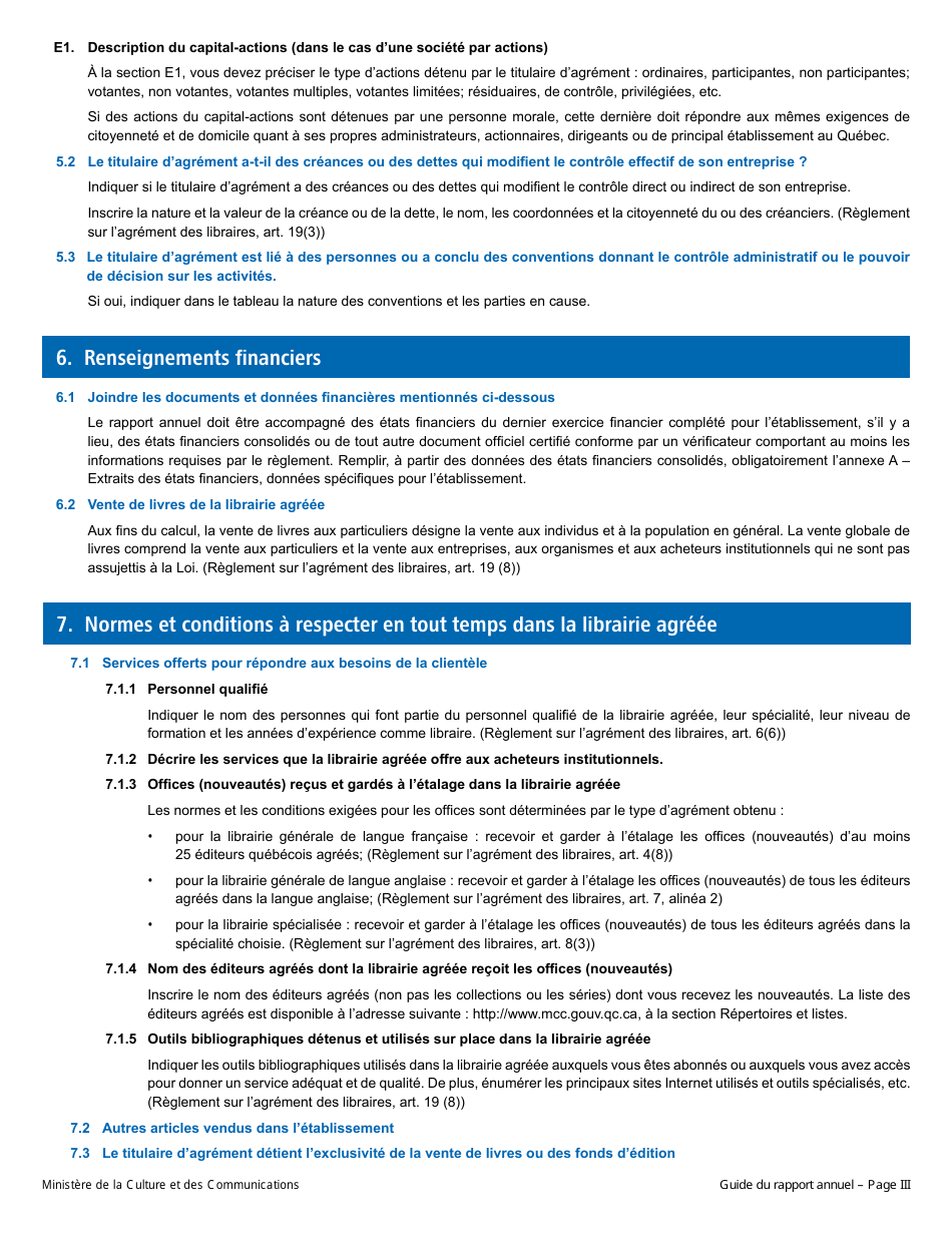 Rapport Annuel - Librairie Agreee - Quebec, Canada (French), Page 3