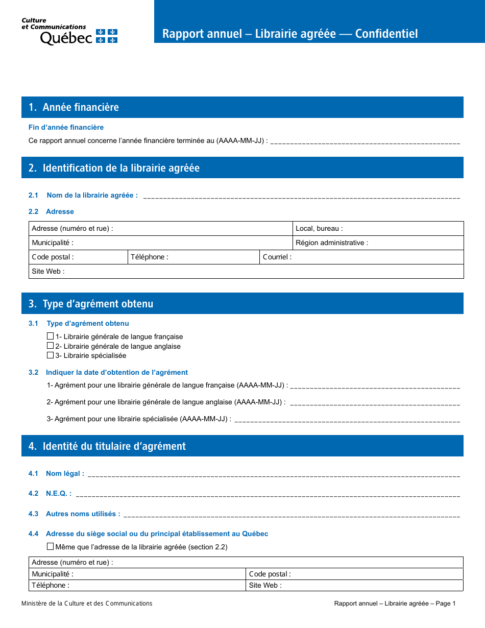 Rapport Annuel - Librairie Agreee - Quebec, Canada (French), Page 6