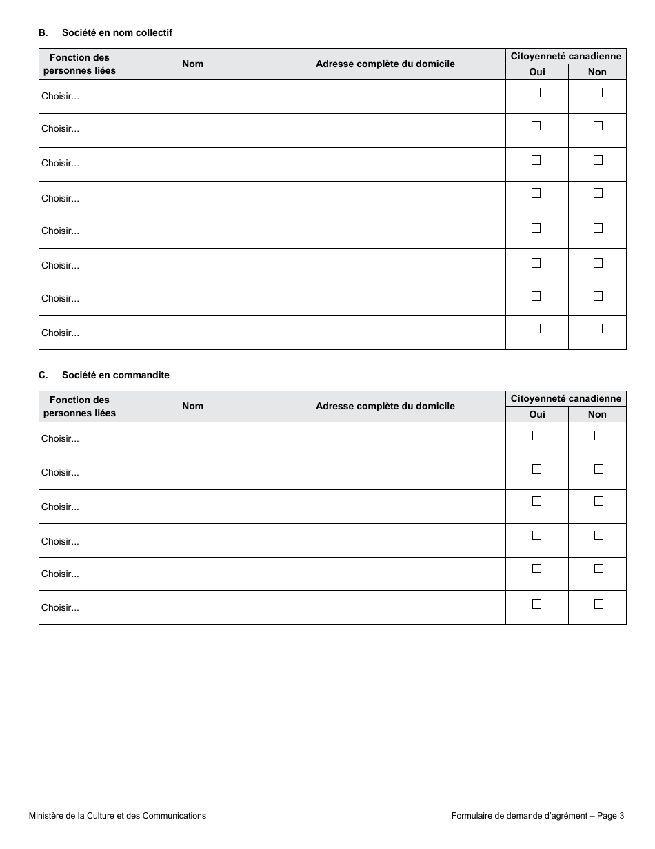 Formulaire De Demande Dagrement  Editeur - Quebec, Canada (French), Page 8