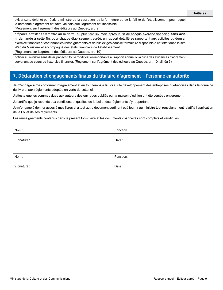 Rapport Annuel - Editeur Agree - Quebec, Canada (French), Page 12