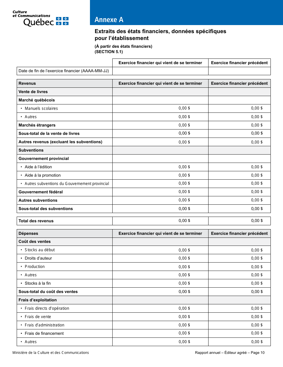 Rapport Annuel - Editeur Agree - Quebec, Canada (French), Page 13