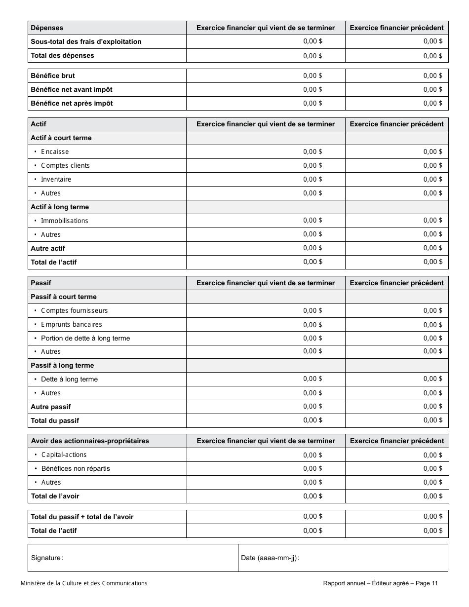 Rapport Annuel - Editeur Agree - Quebec, Canada (French), Page 14