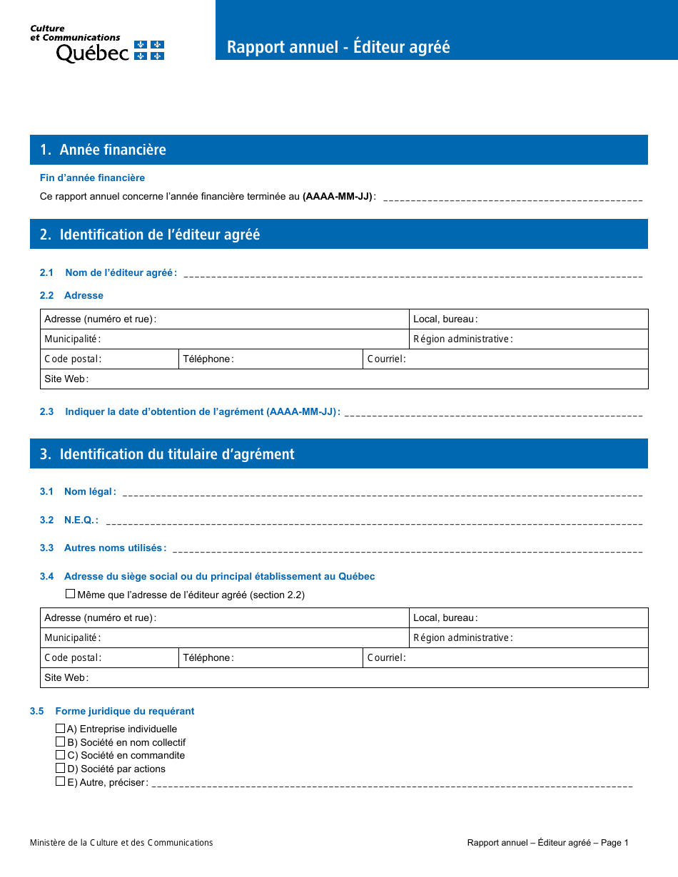 Rapport Annuel - Editeur Agree - Quebec, Canada (French), Page 4
