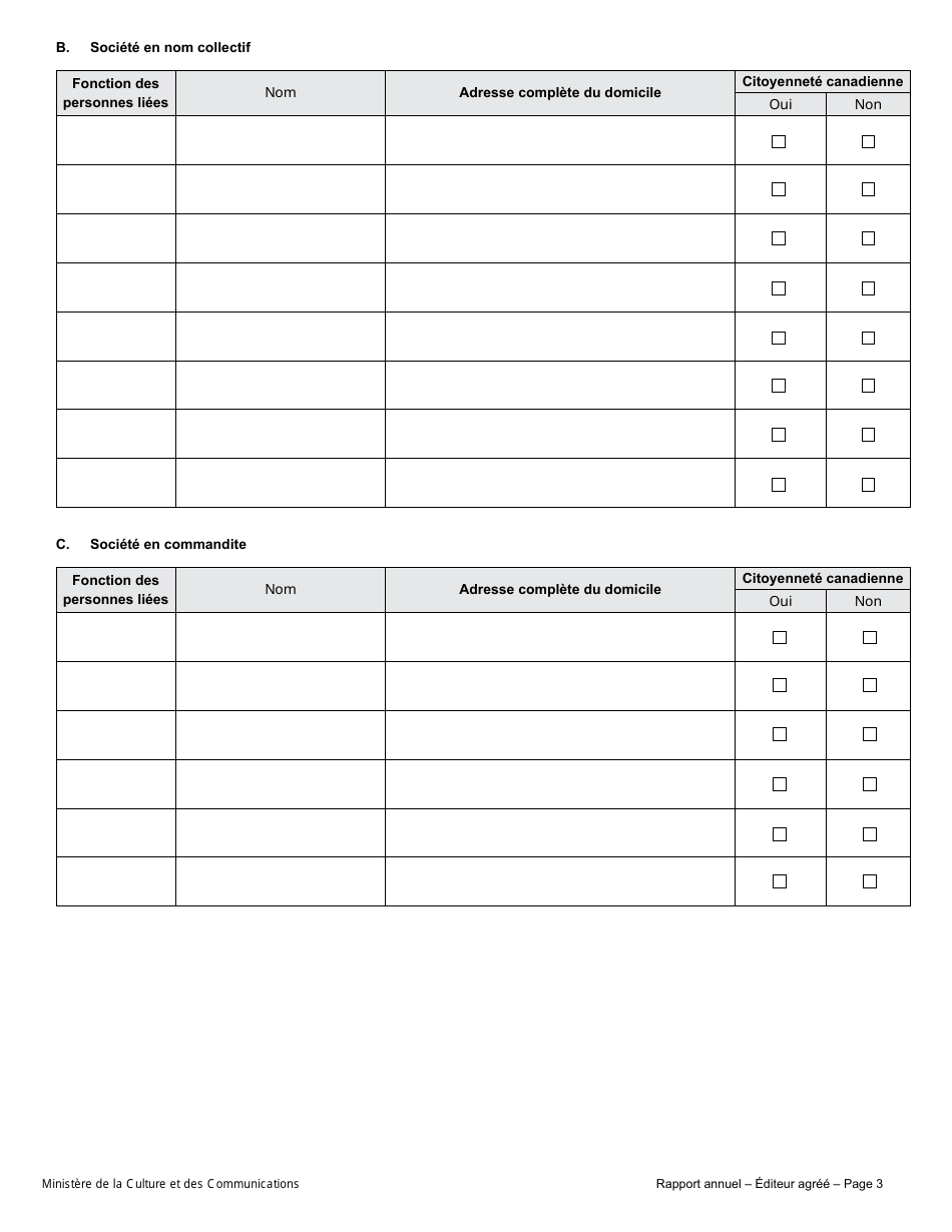 Rapport Annuel - Editeur Agree - Quebec, Canada (French), Page 6
