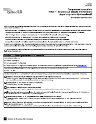 Forme F-0064-2 Appel De Projets Quebec-Israel Formulaire De Demande D&#039;aide Financiere - Quebec, Canada (French)