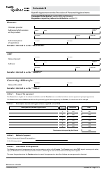 Form FO-0659-02A Schedule B Specific Agreement on the Provision of Personal Hygiene Items - Quebec, Canada