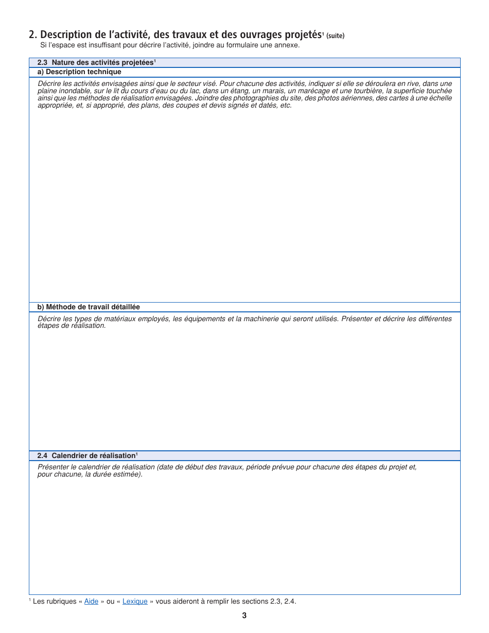 Demande Dautorisation Et De Certificat Dautorisation - Quebec, Canada (French), Page 3