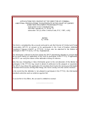 Document preview: Form SJ-1073A Application for Consent of the Director of Criminal and Penal Prosecutions to Participate in the Court of Quebec Addiction Treatment Program (Pttcq ) - Notes - Quebec, Canada