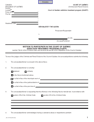 Form SJ-1071A Motion to Participate in the Court of Quebec Addiction Treatment Program (Cqatp) - Quebec, Canada