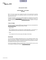 Form SJ-833A Civil Union - General Information - Quebec, Canada