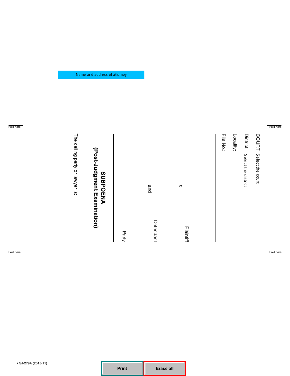Form SJ-279A Subpoena (Post-judgment Examination) - Quebec, Canada, Page 5