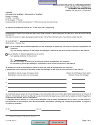 Form 34.1 (SJ-1021B) &quot;Statement on Restitution&quot; - Quebec, Canada (English/French)