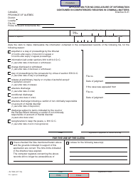 Form SJ-788A &quot;Application for No-Disclosure of Information Contained in Computerized Records in Criminal Matters&quot; - Quebec, Canada