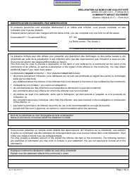 Form 34.3 (SJ-1117B) &quot;Community Impact Statement&quot; - Quebec, Canada (English/French)