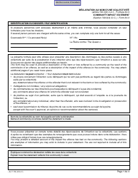 Form 34.3 (SJ-1117B) Community Impact Statement - Quebec, Canada (English/French)