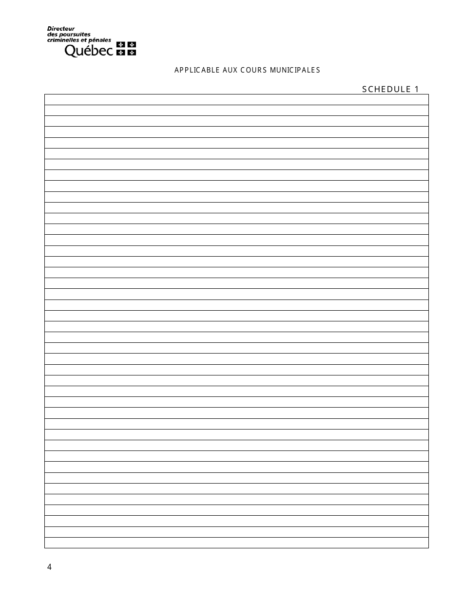 Schedule 1 Request for an Attestation for the Purpose of Resiliating a Lease on Grounds of Violence or Sexual Assault - Quebec, Canada, Page 4