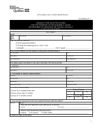 Document preview: Schedule 1 Request for an Attestation for the Purpose of Resiliating a Lease on Grounds of Violence or Sexual Assault - Quebec, Canada