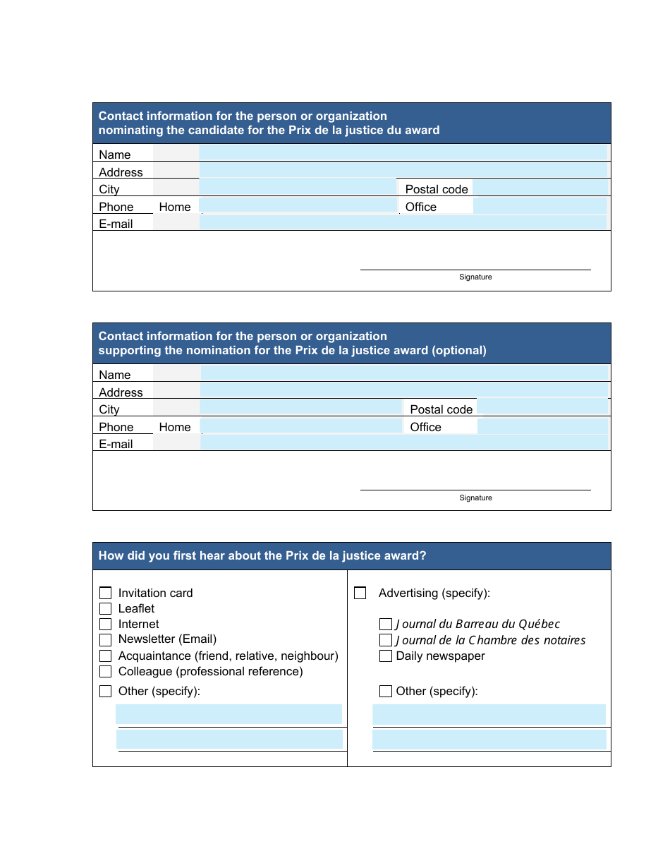 Nomination for the Prix De La Justice Award - Quebec, Canada, Page 3