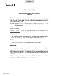 Document preview: Form SJ-604A Application for a Restricted Licence - Quebec, Canada