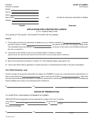 Form SJ-604A Application for a Restricted Licence - Quebec, Canada, Page 4