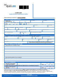 Form AH-615A DT9193 Quebec Electronic Health Record (Qhr) Complaint - Quebec, Canada