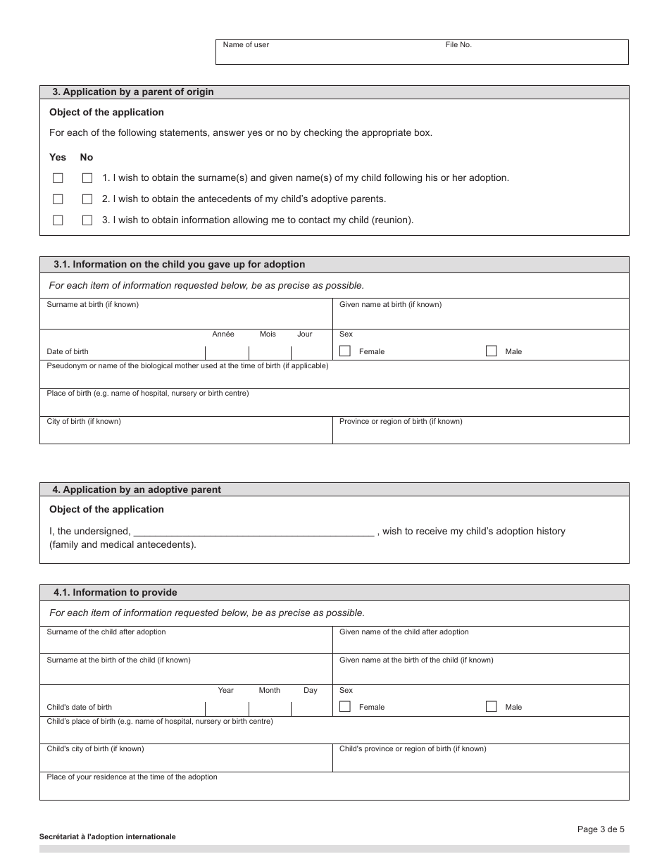 Application for Research - Quebec, Canada, Page 3