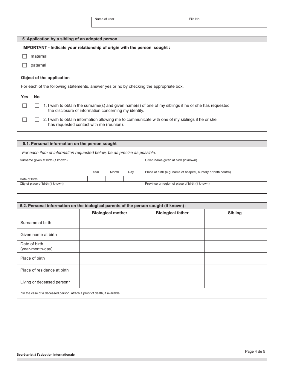 Application for Research - Quebec, Canada, Page 4