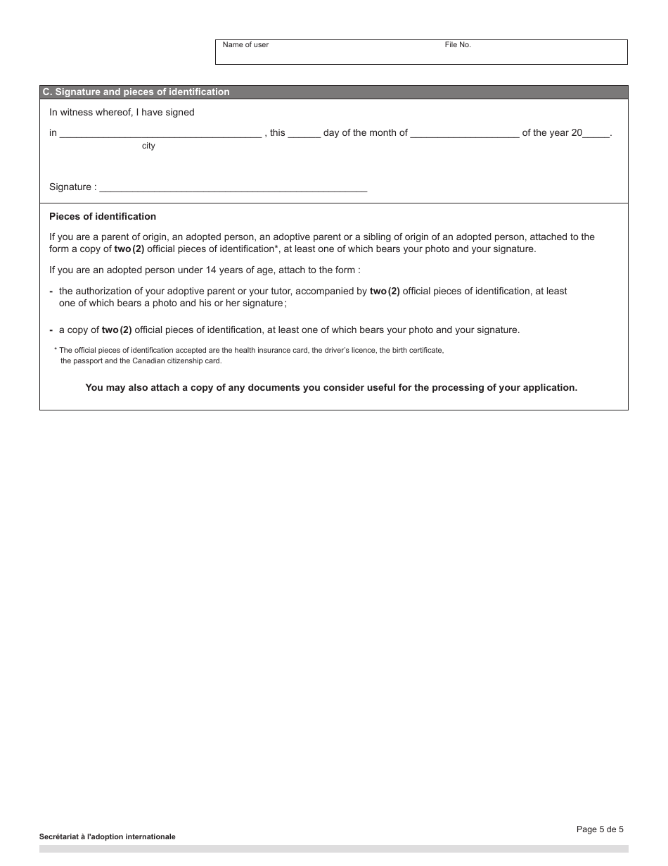 Application for Research - Quebec, Canada, Page 5