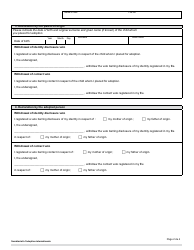 Application for Withdrawal - Quebec, Canada, Page 2